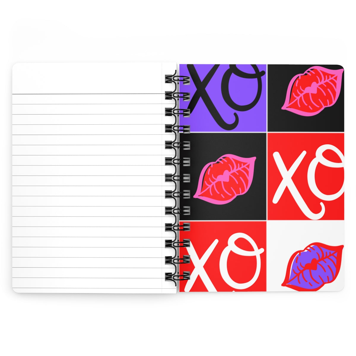 Hugs and Kisses Red Spiral Bound Journal