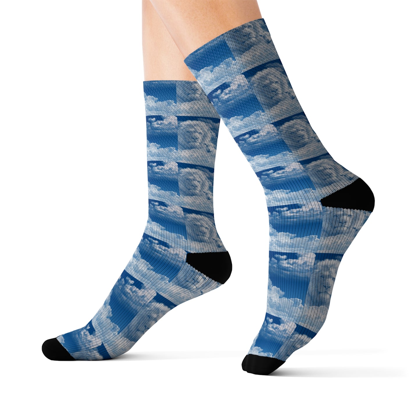 Lion Blue Sublimation Socks