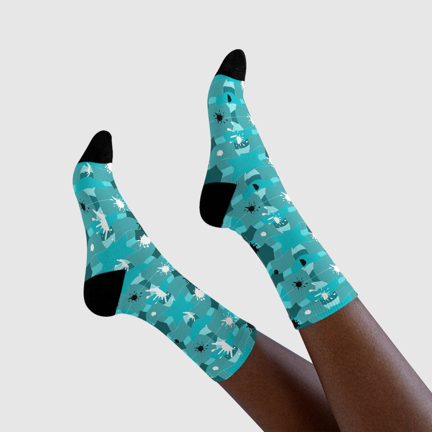 Blue Sublimation Crew Socks