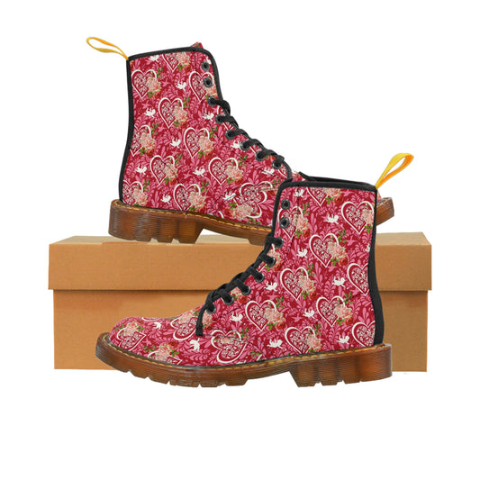 Valentine Heart Women's Canvas Boots