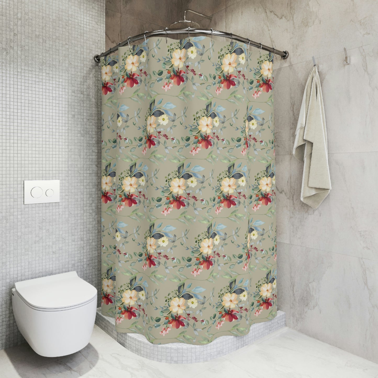 Flower Polyester Shower Curtain