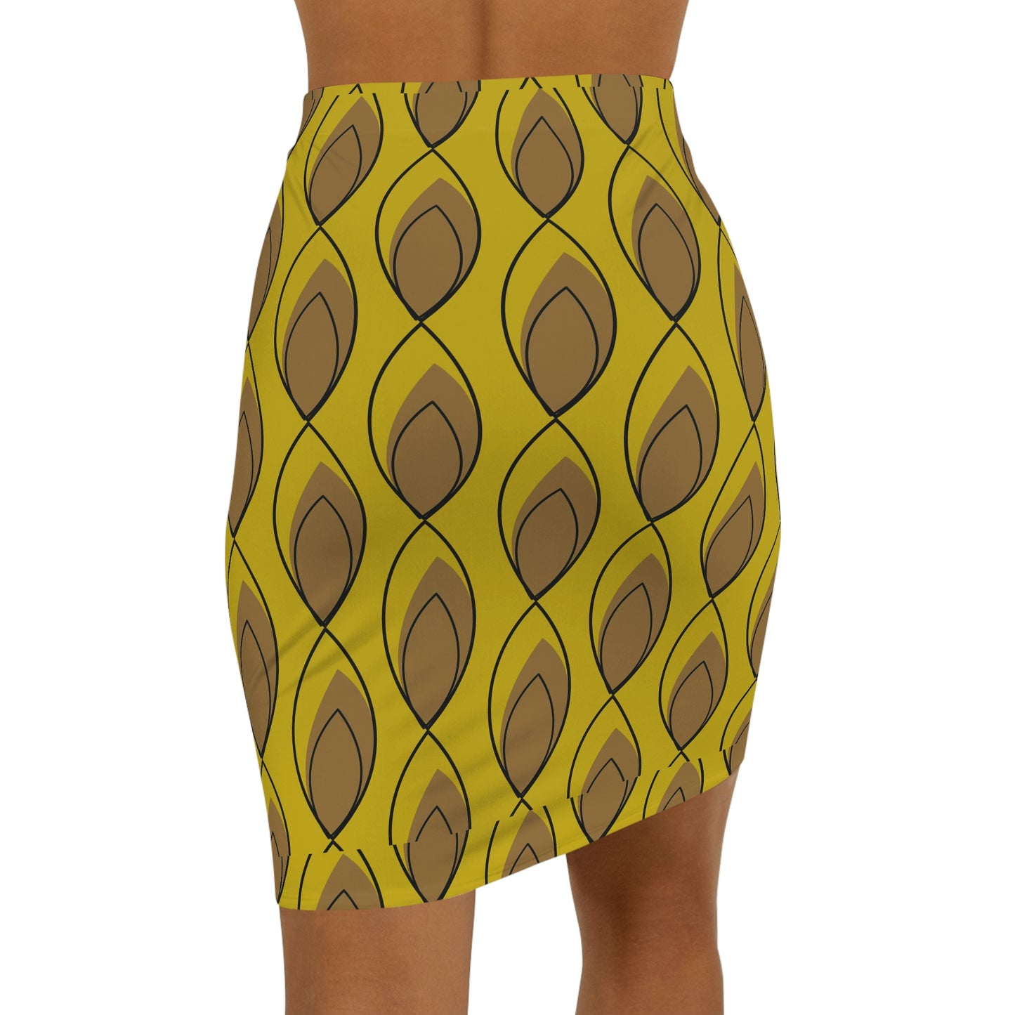 Yellow Brown Women's Mini Skirt