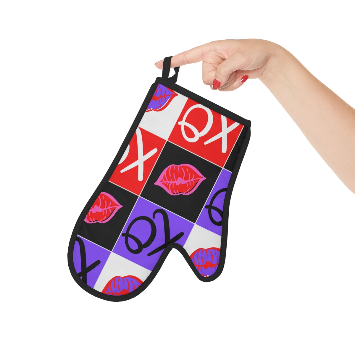 Hugs and Kisses Red Oven Glove