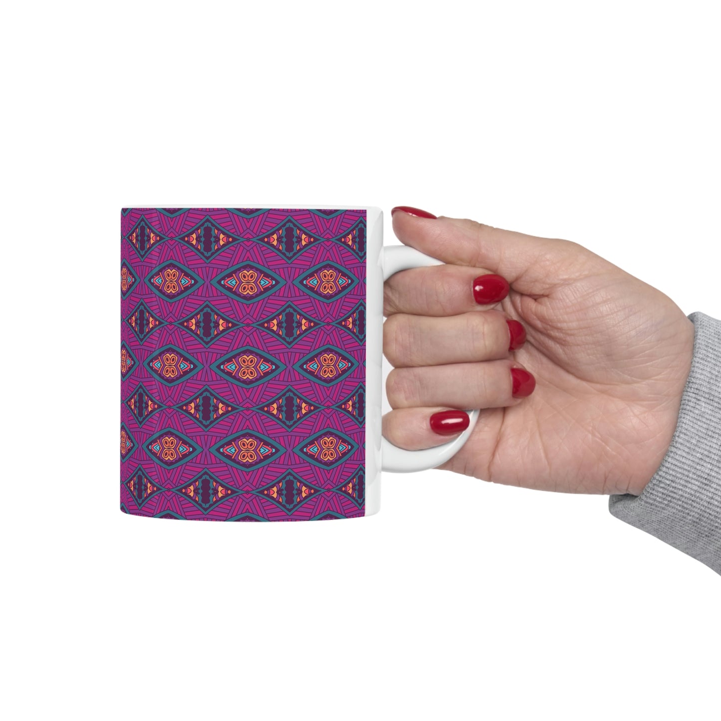 Purple Mandala Ceramic Mug 11oz