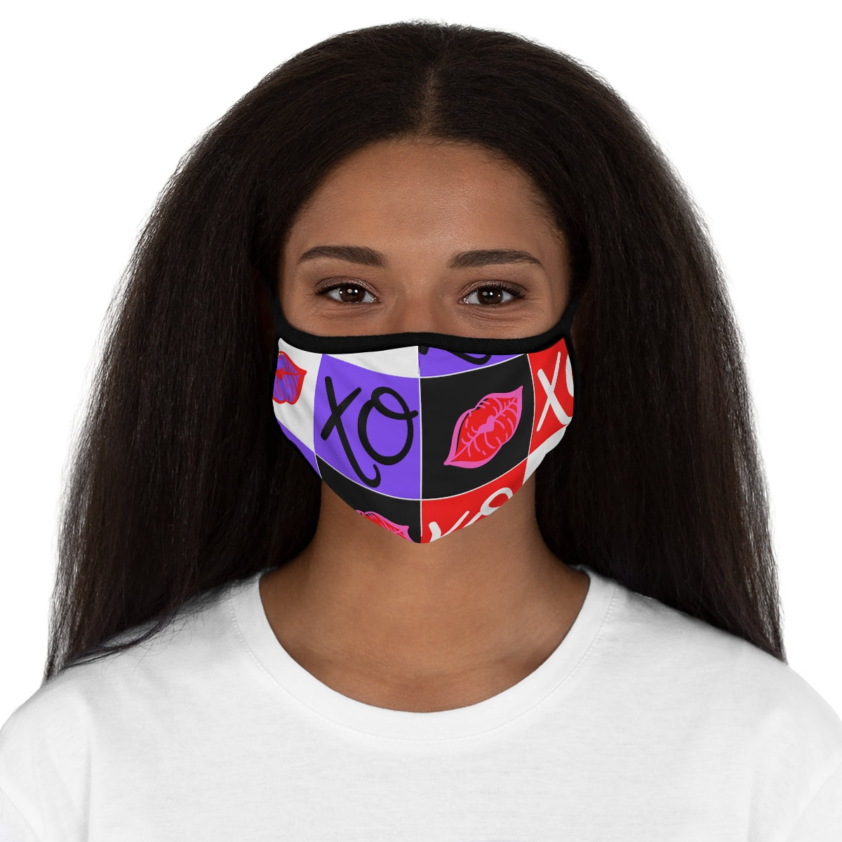 Hugs and Kisses Red Fitted Polyester Face Mask