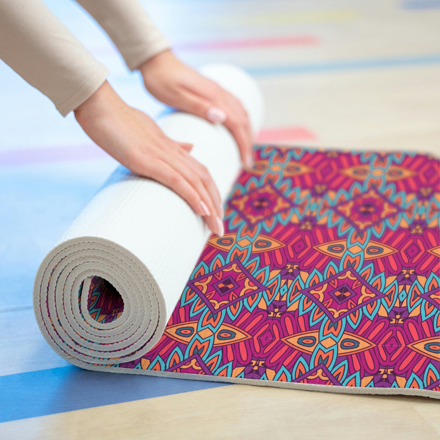 Mandala Pink Foam Yoga Mat