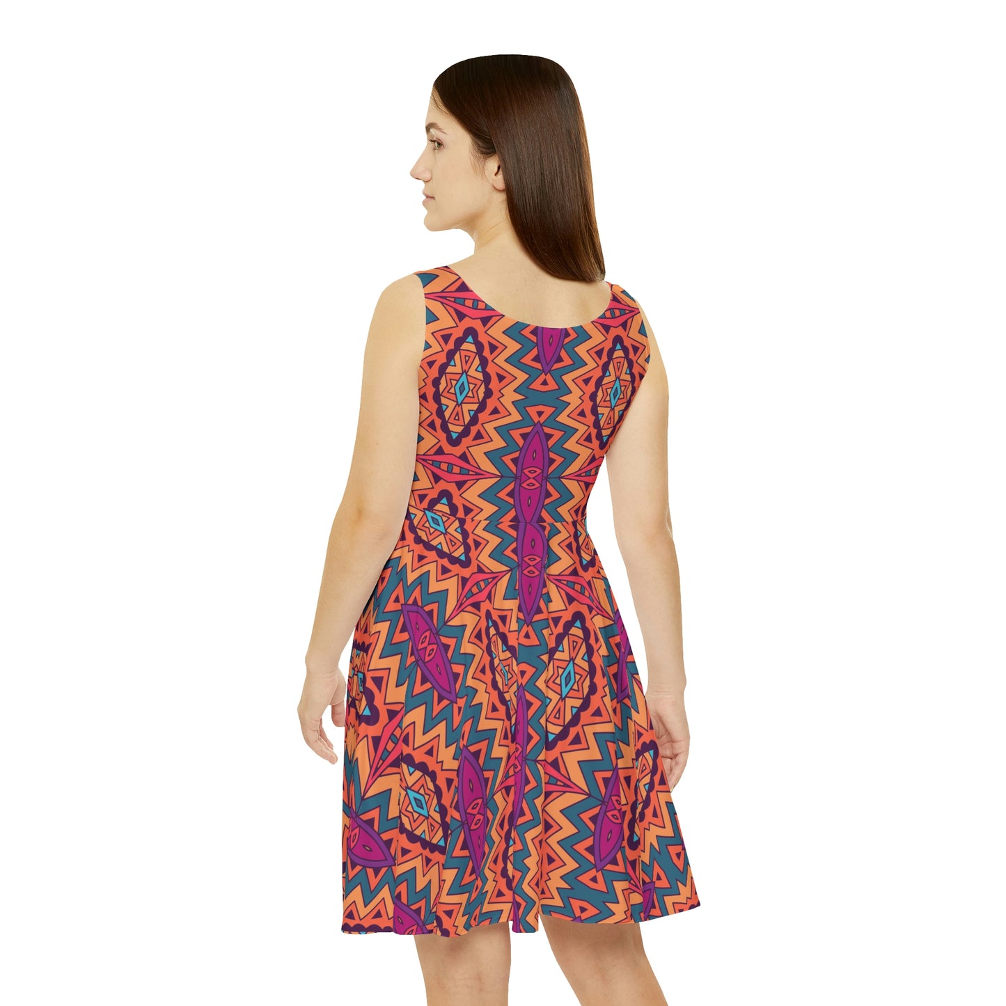 Mandala  Orange Women's Skater Dress