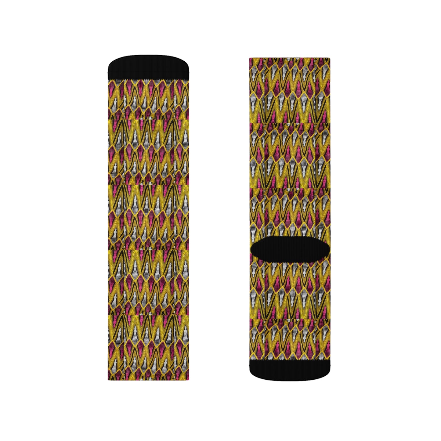 Yellow Pink African Sublimation Socks