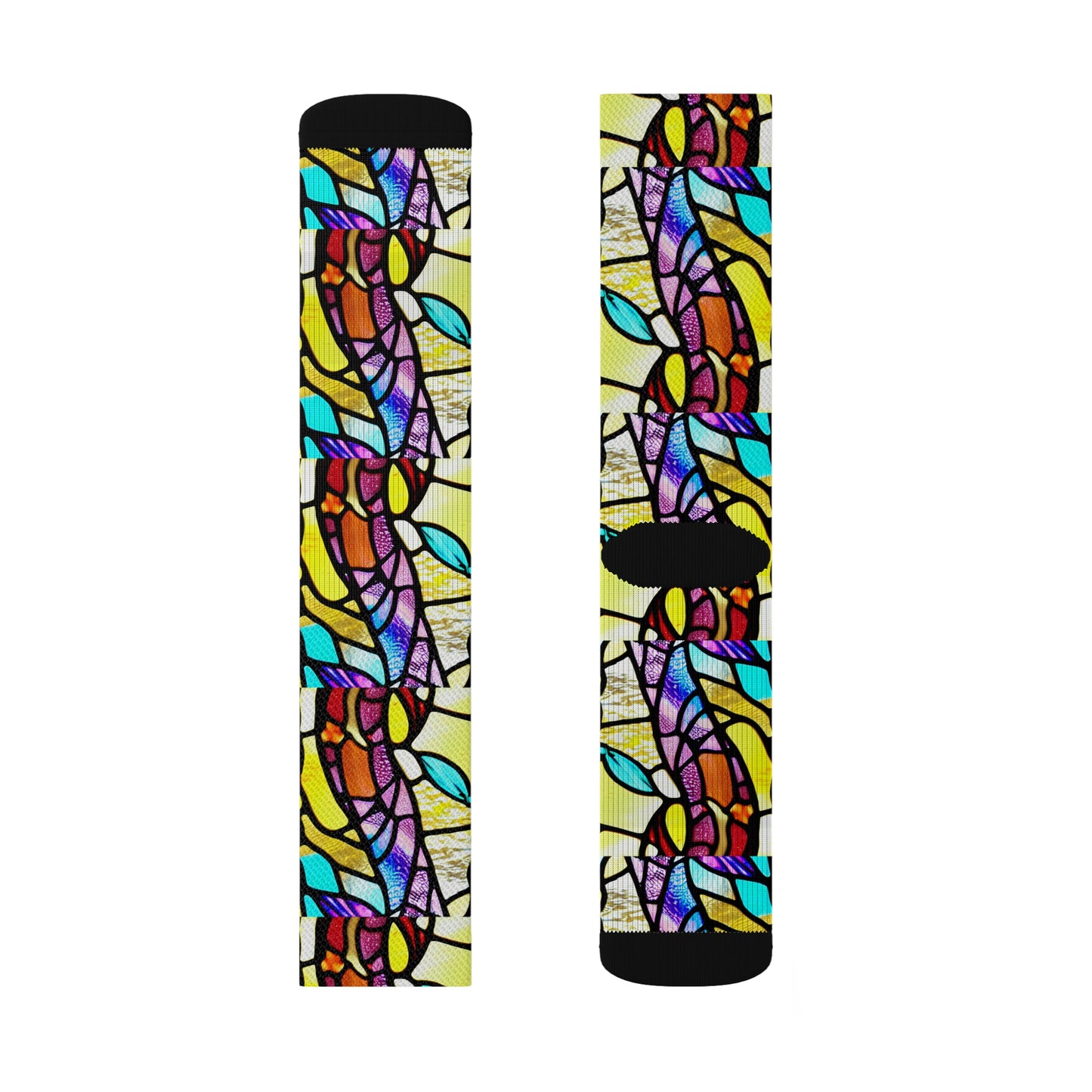 Mosaic Yellow Sublimation Socks