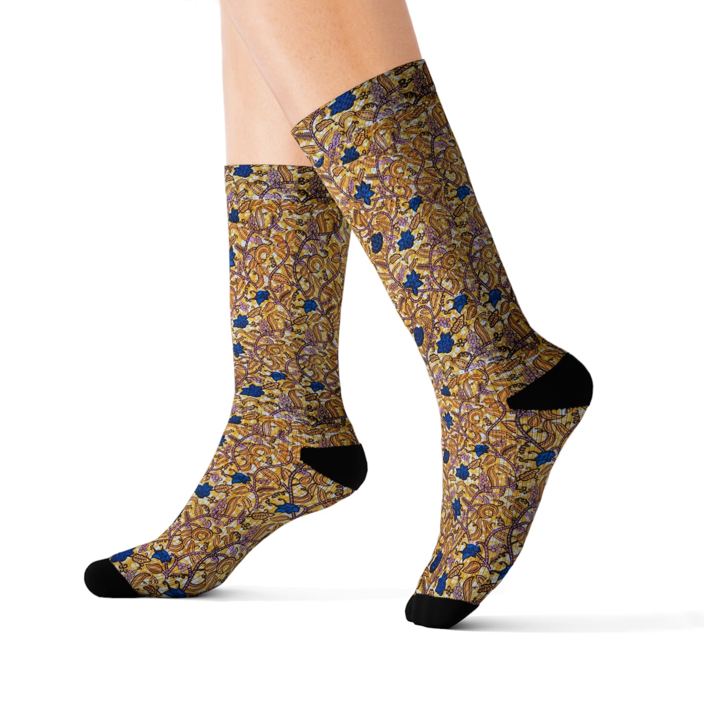 Yellow Flower Sublimation Socks