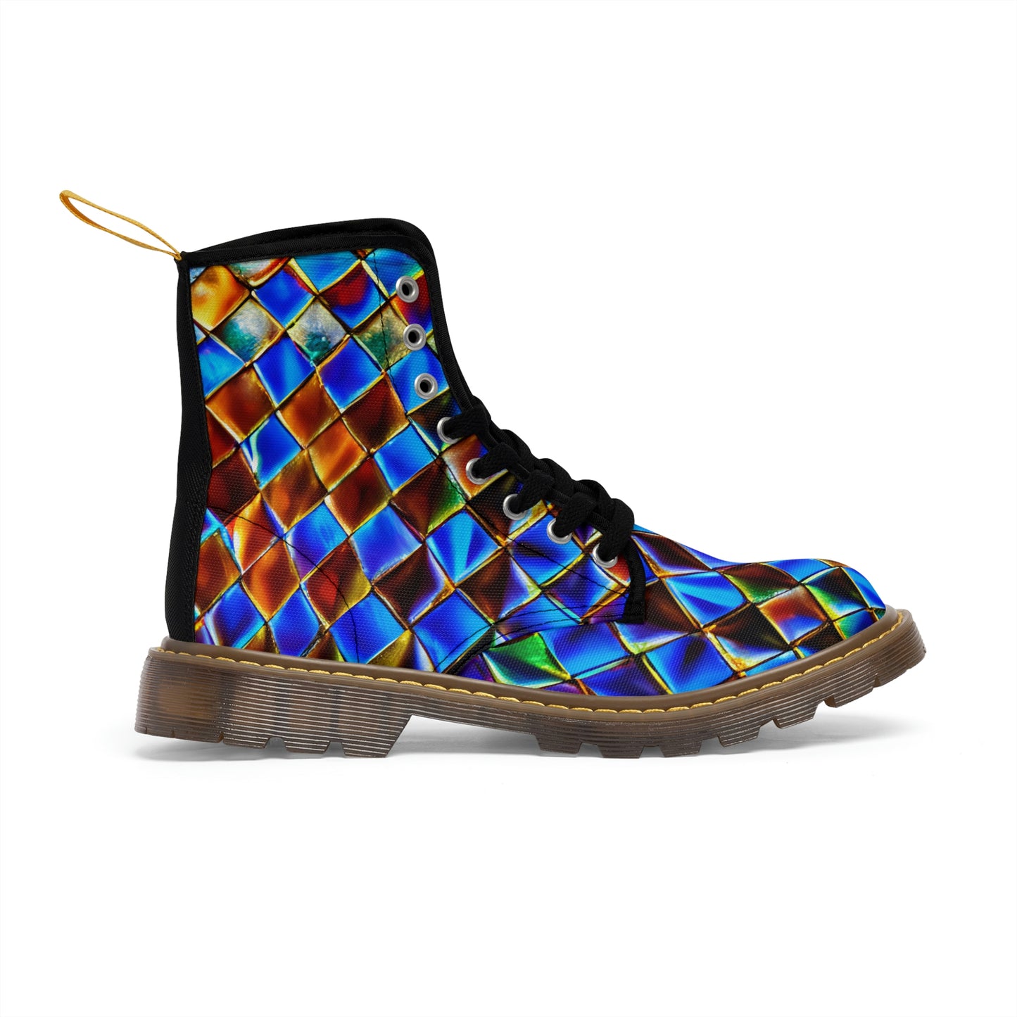 Mosaic Blue Women's Canvas Boots