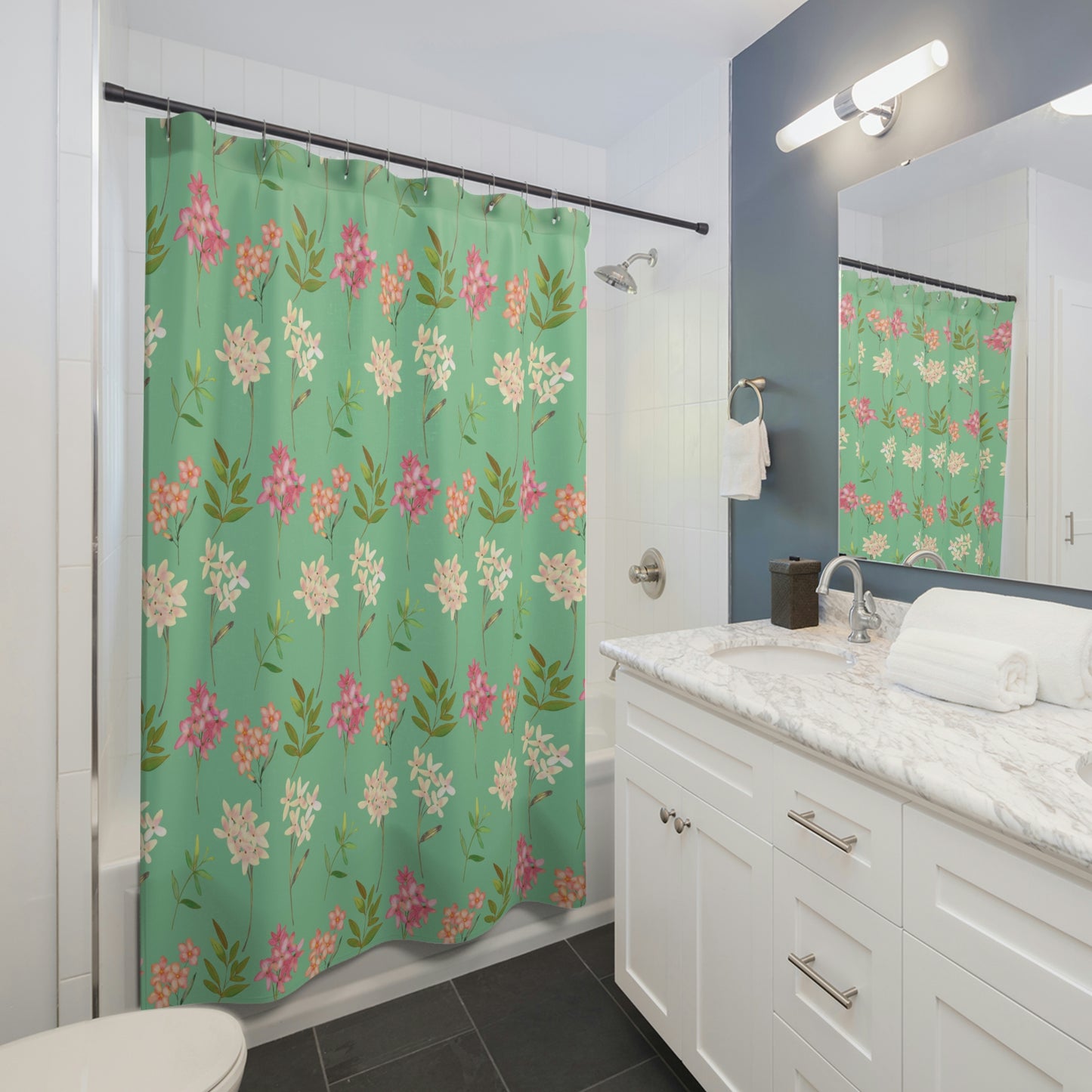 Flower Green Shower Curtains