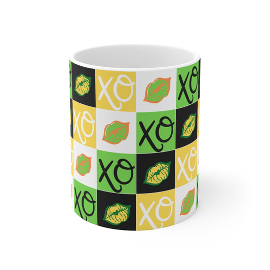 Hugs and Kisses yellow Ceramic Mug 11oz