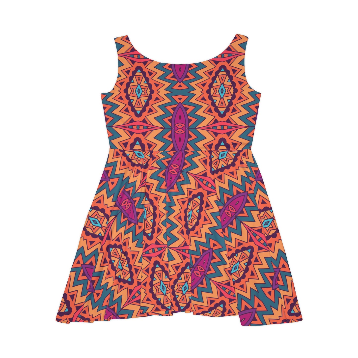 Mandala  Orange Women's Skater Dress