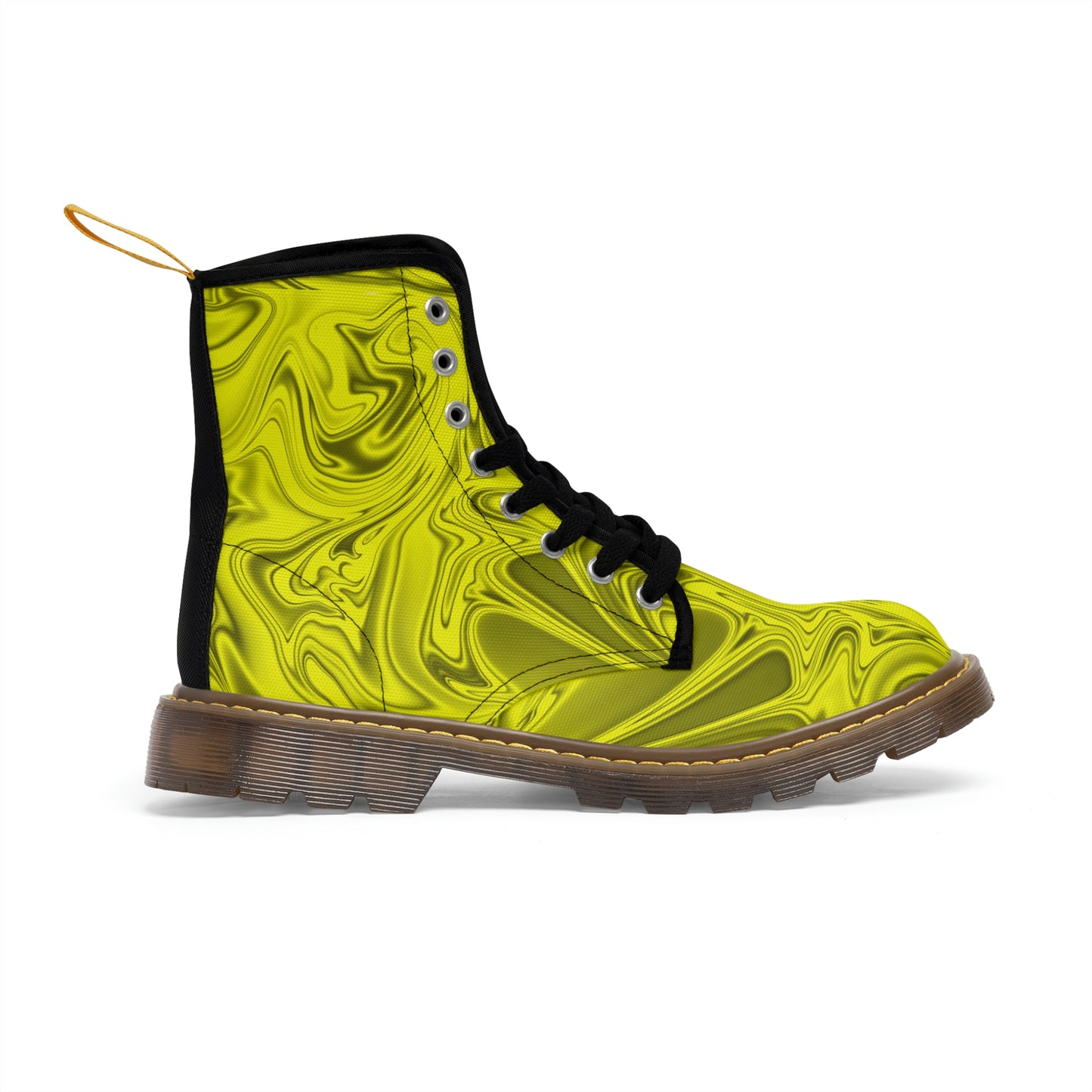 Marble Yellow Women's Canvas Boots