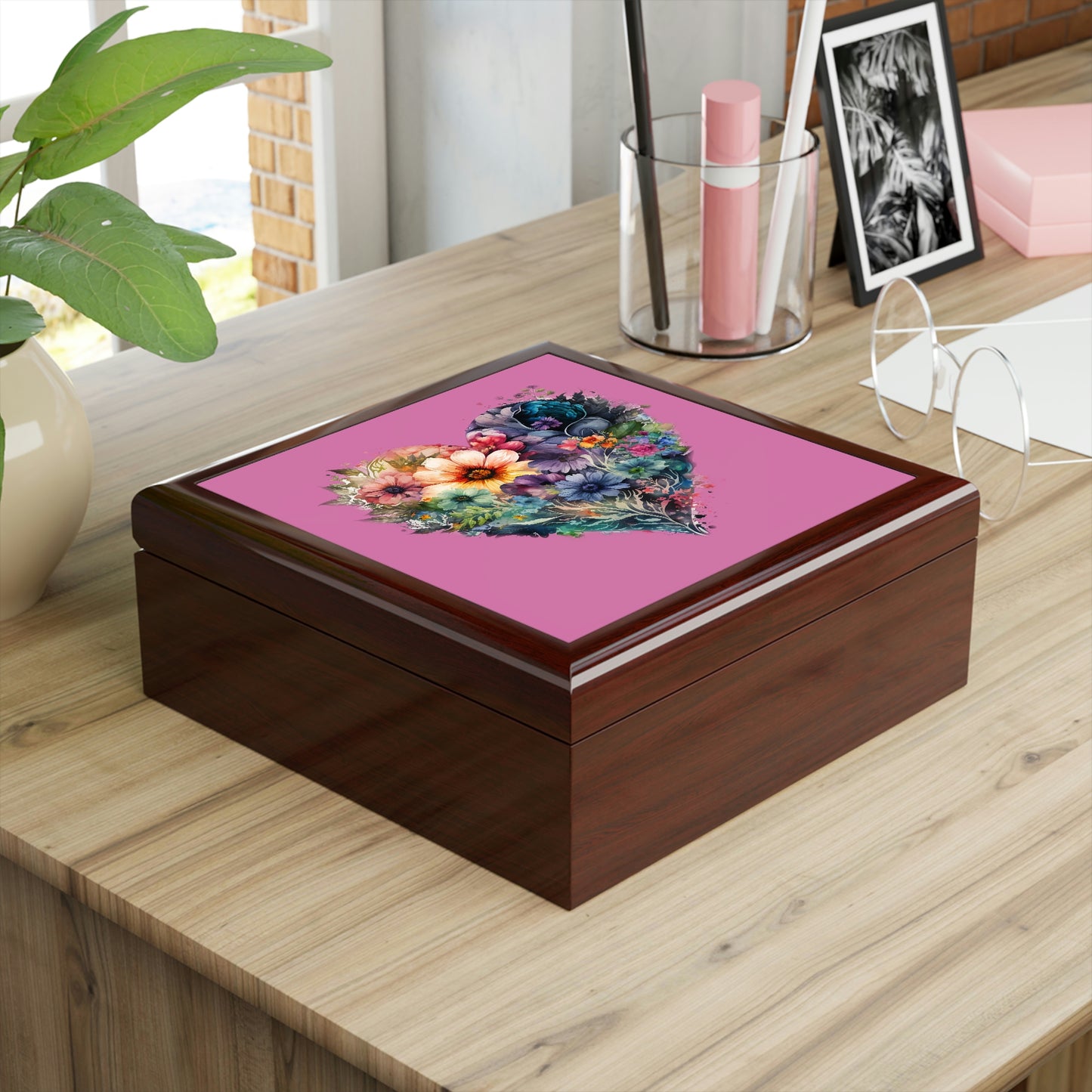 Heart Flower Jewelry Box