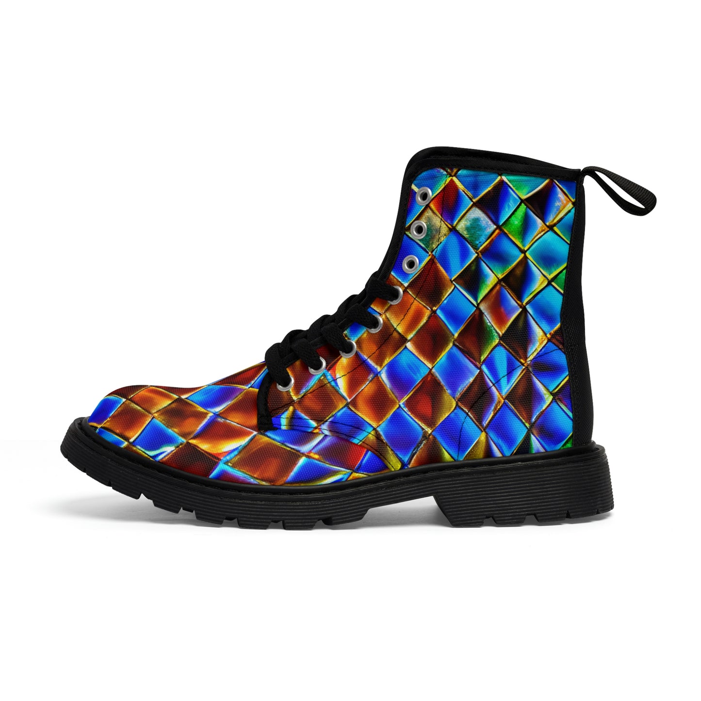 Mosaic Blue Women's Canvas Boots