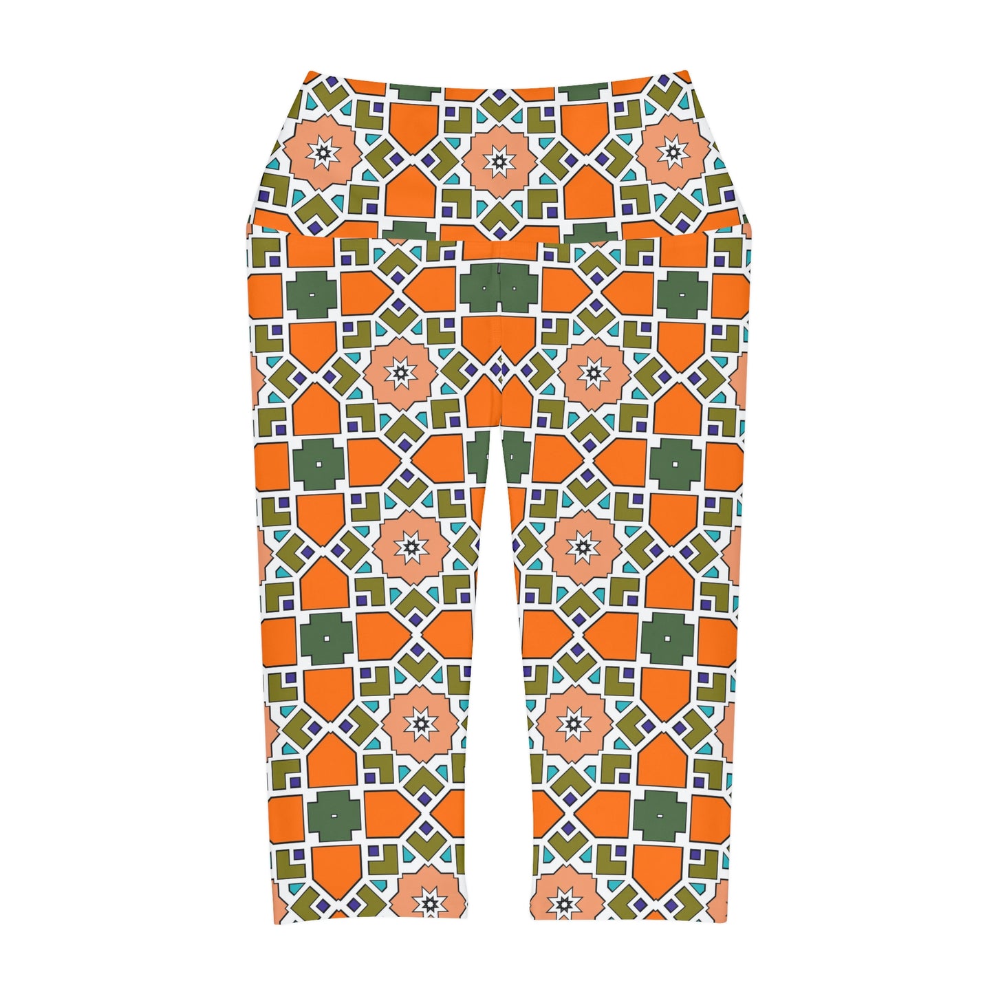 Orange Mix Yoga Capri Leggings