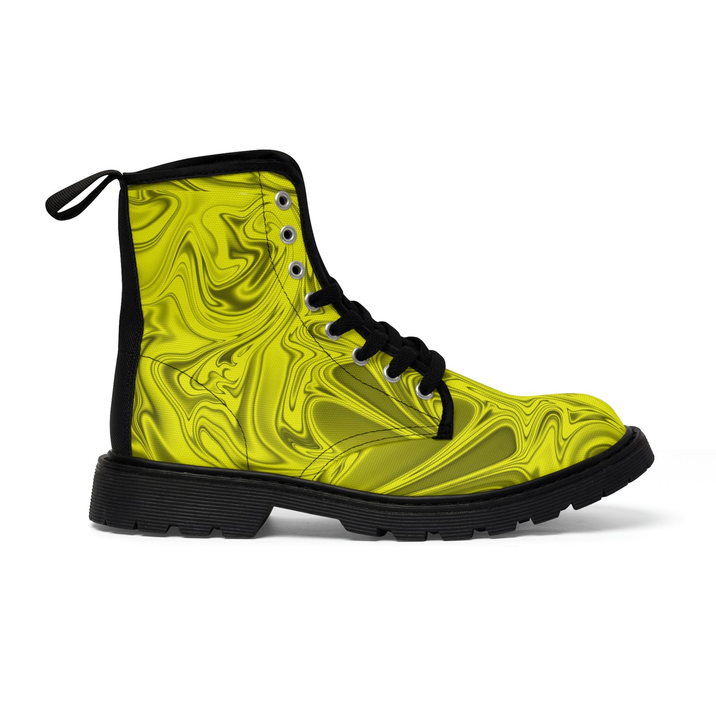 Marble Yellow Women's Canvas Boots