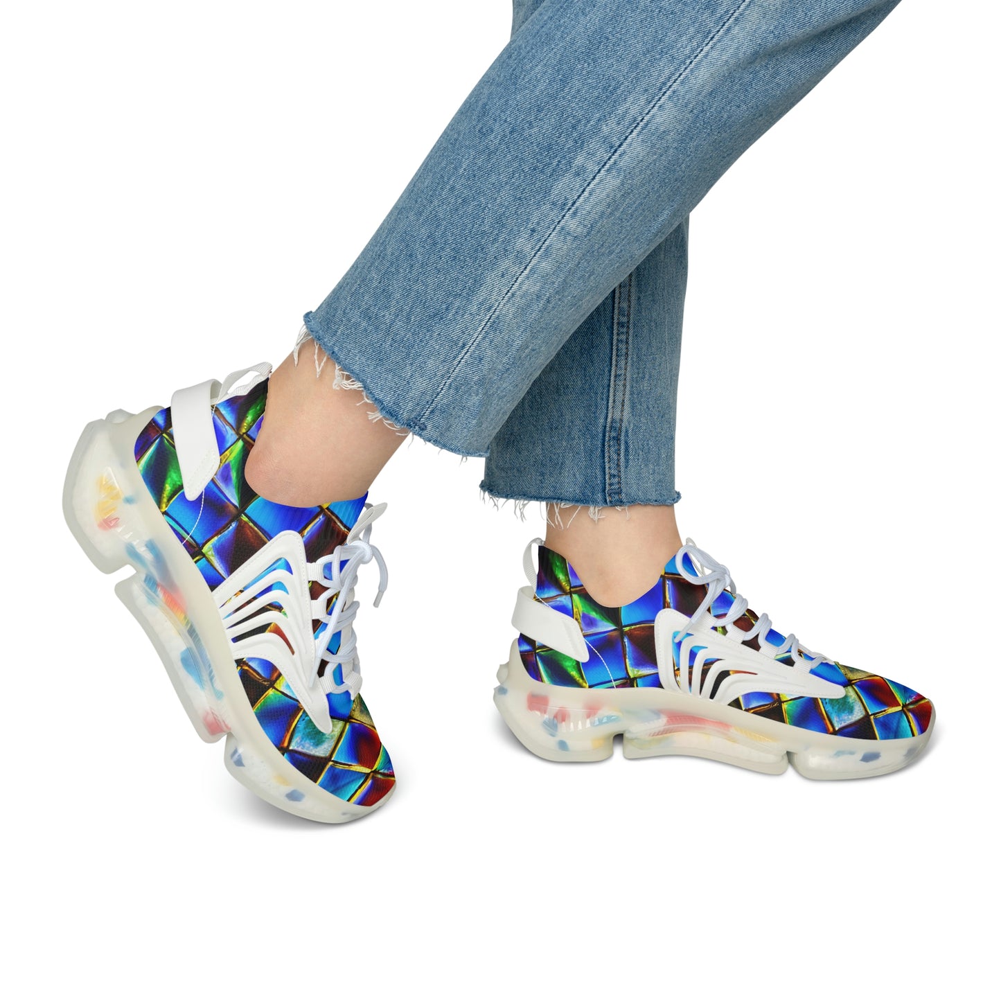 Mosaic Blue Women's Mesh Sneakers