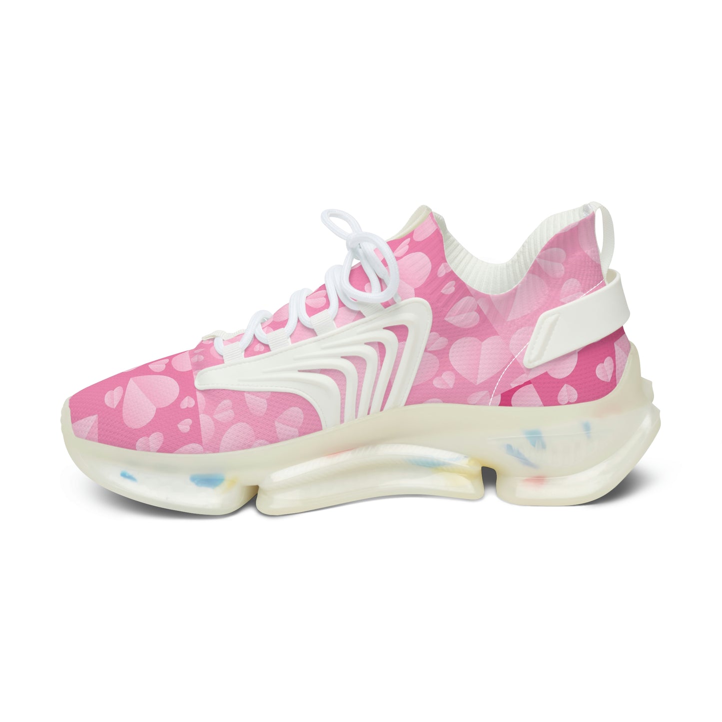 Light Pink Hearts Women's Mesh Sneakers