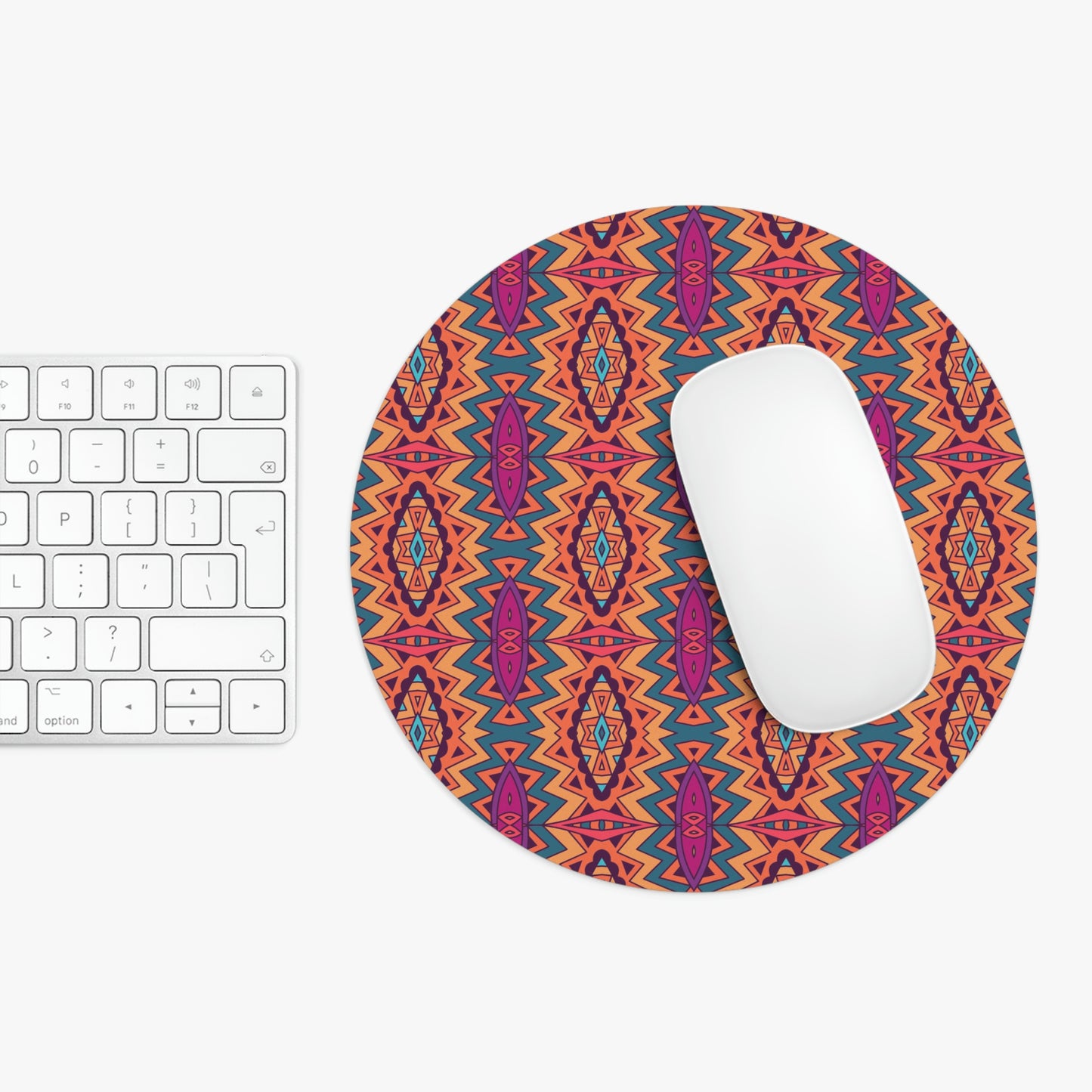 Orange Mandala Mouse Pad