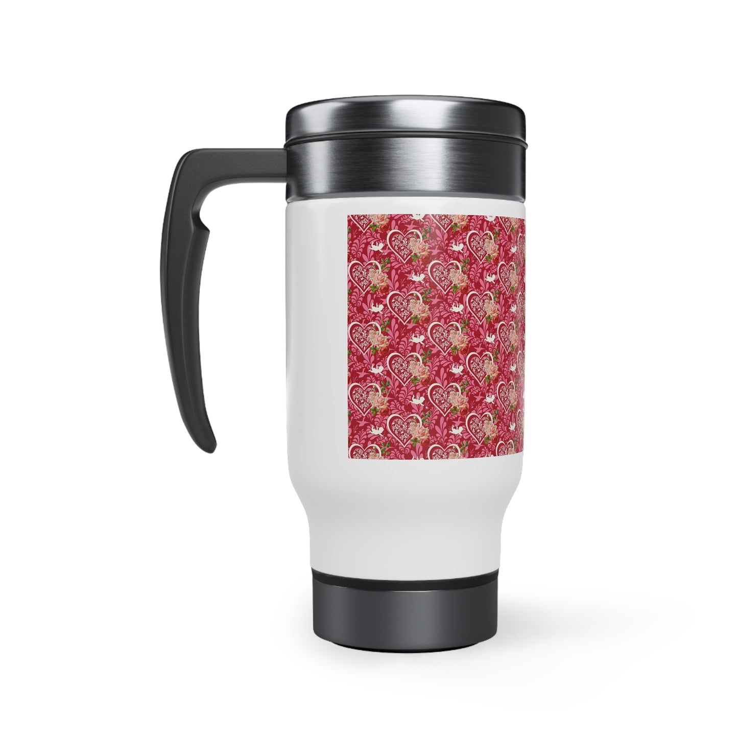 Valentine Stainless Steel Travel Mug with Handle, 14oz