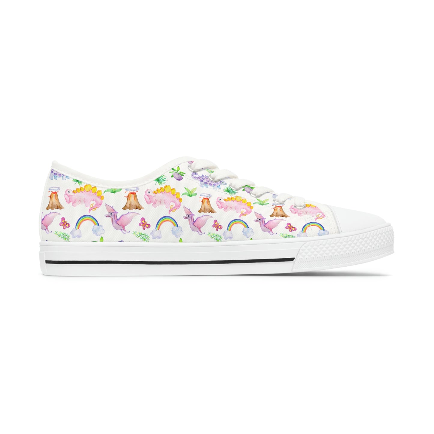 Dinosaur Pink Women's Low Top Sneakers