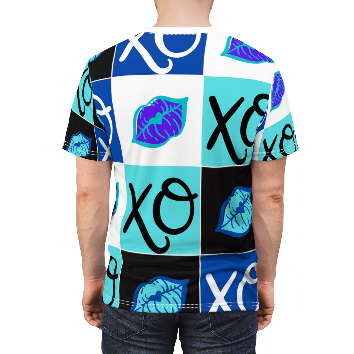 Hugs and Kisses Blue Unisex Cut & Sew Tee