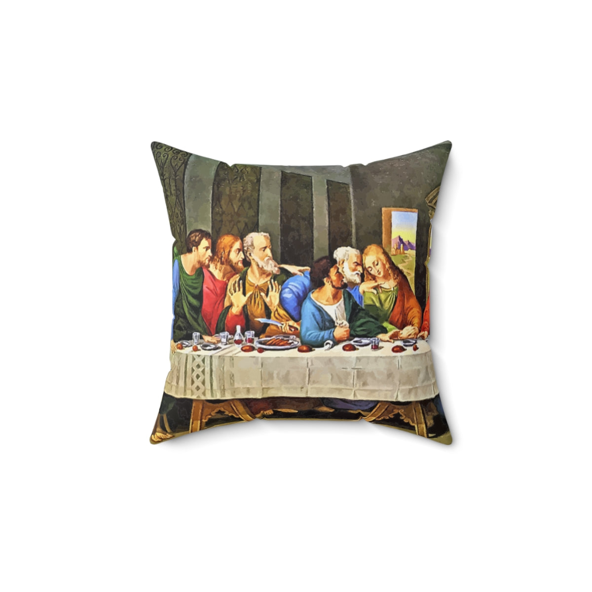 Last Supper Spun Polyester Square Pillow