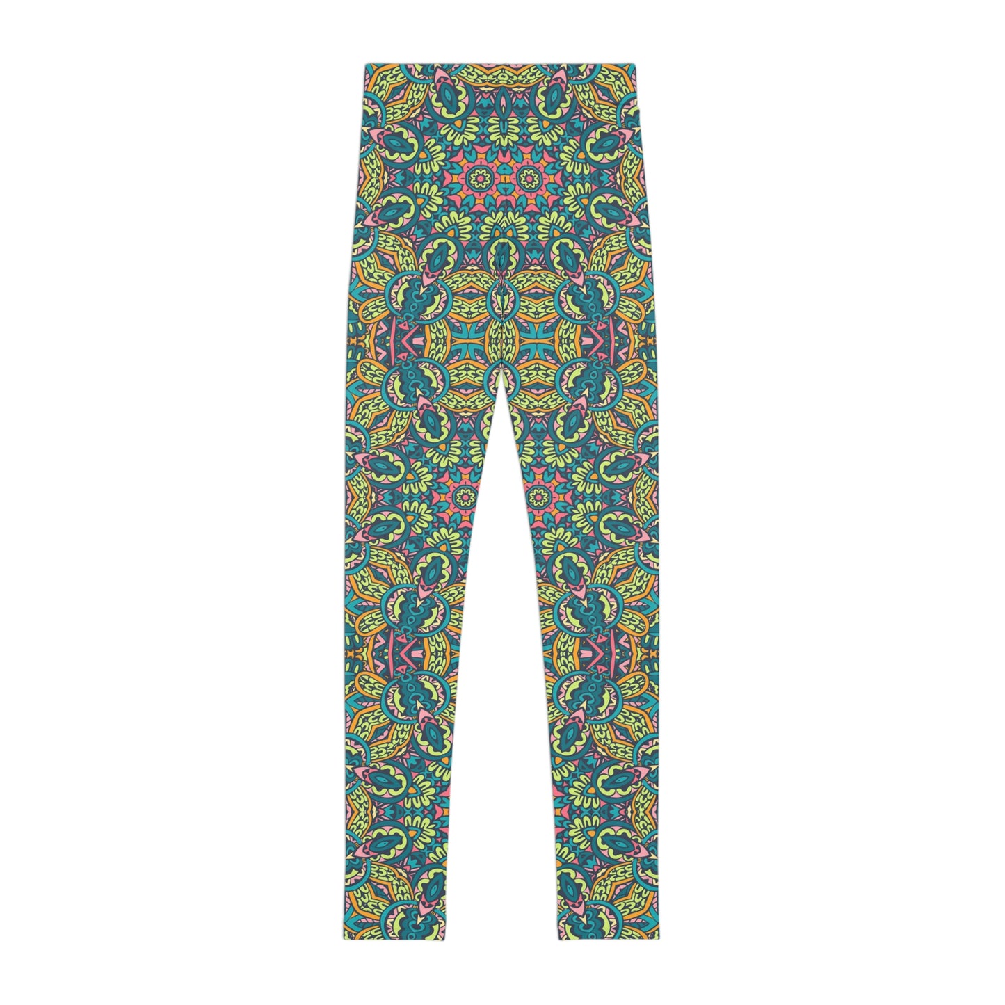 Mandala Green Youth Leggings