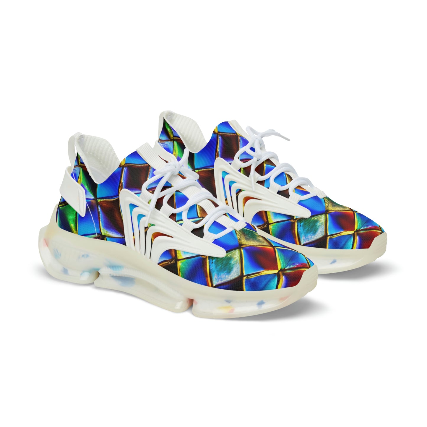 Mosaic Blue Men's Mesh Sneakers