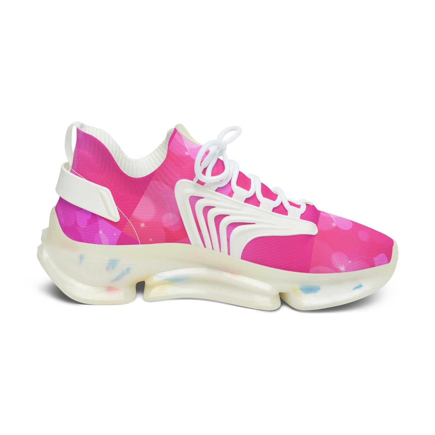 Pink Heart Women's Mesh Sneakers