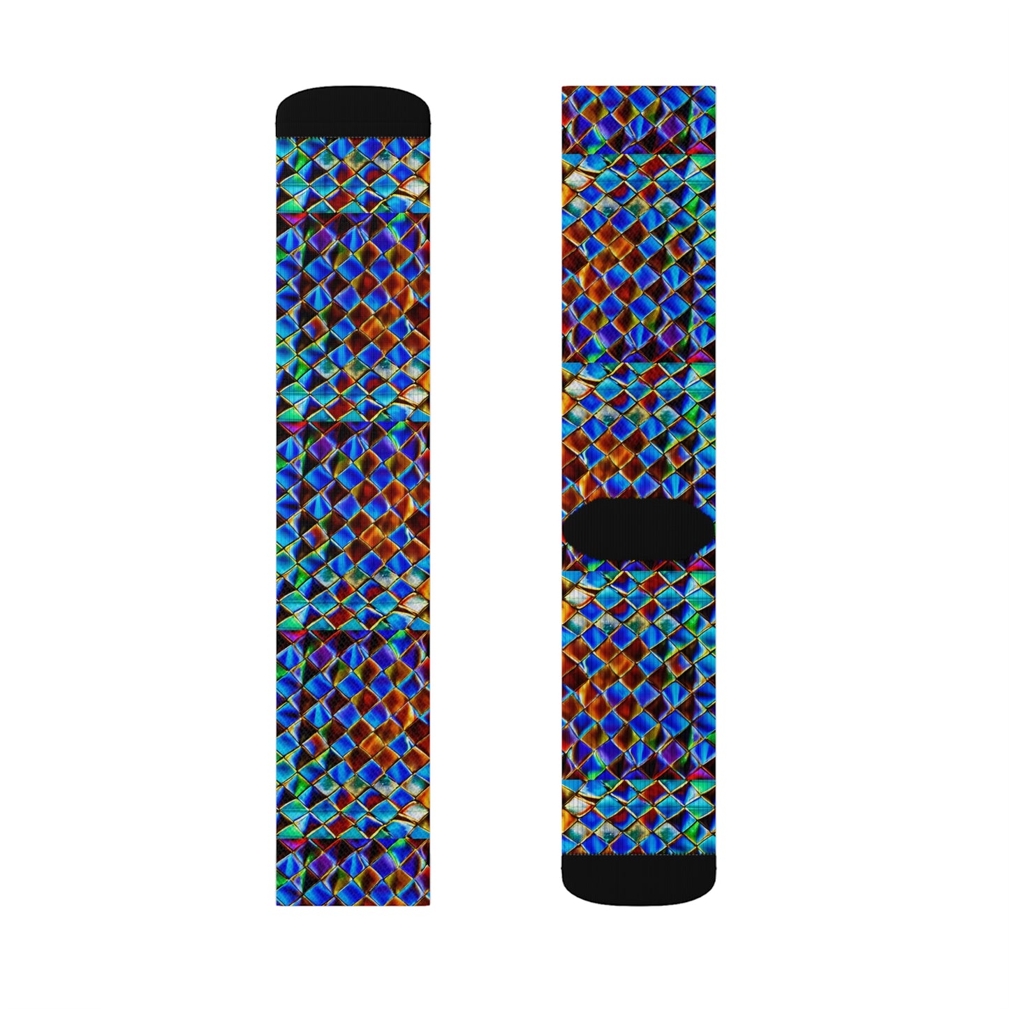 Mosaic Blue Sublimation Socks