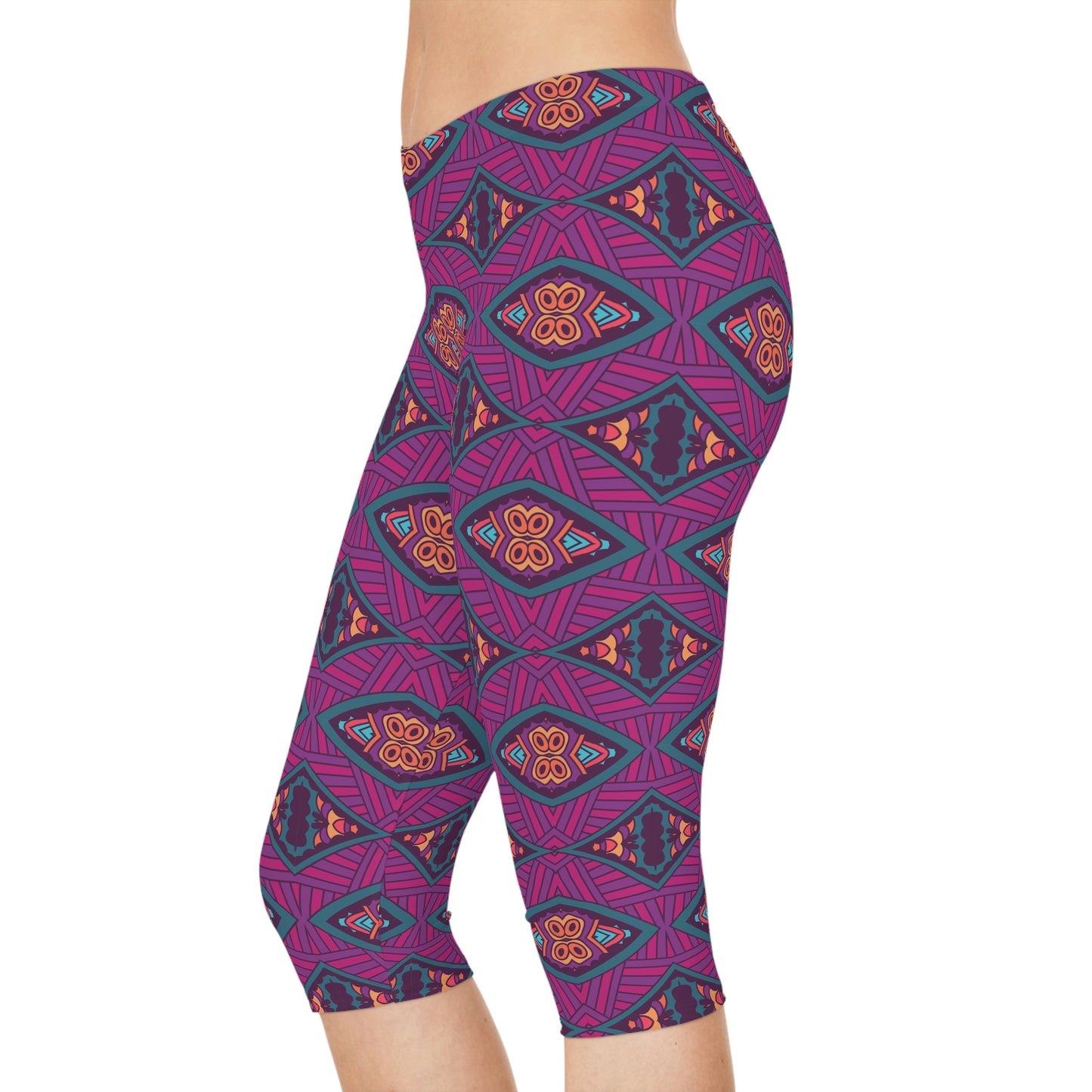 Mandala Purple Women's Capri Leggings