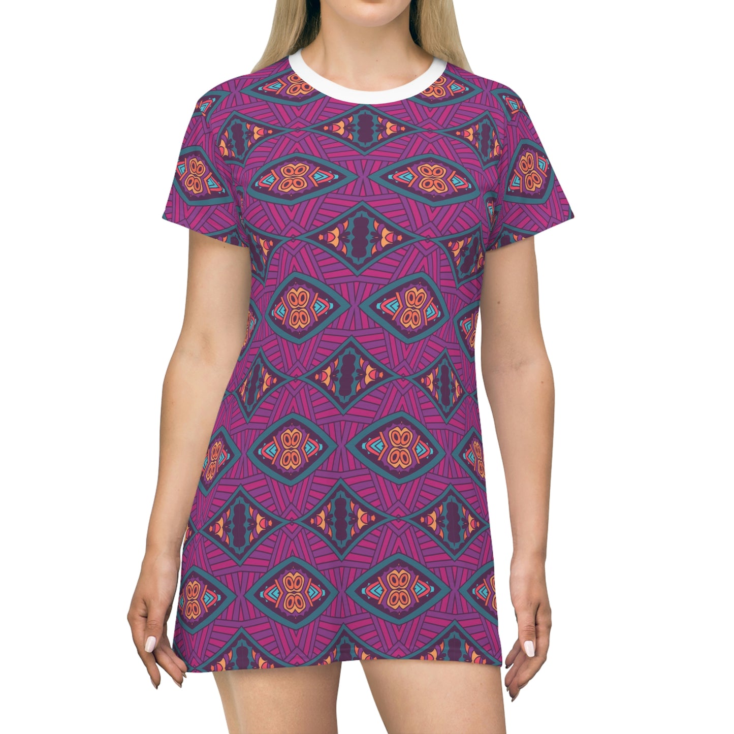 Mandala Purple T-Shirt Dress