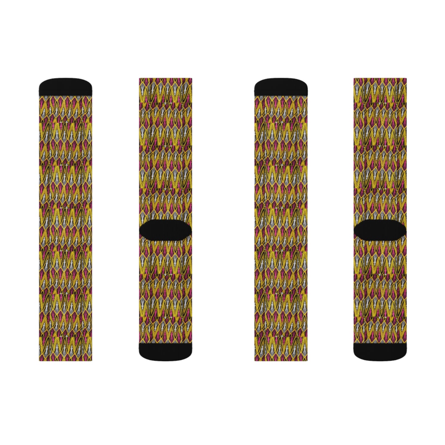 Yellow Pink African Sublimation Socks