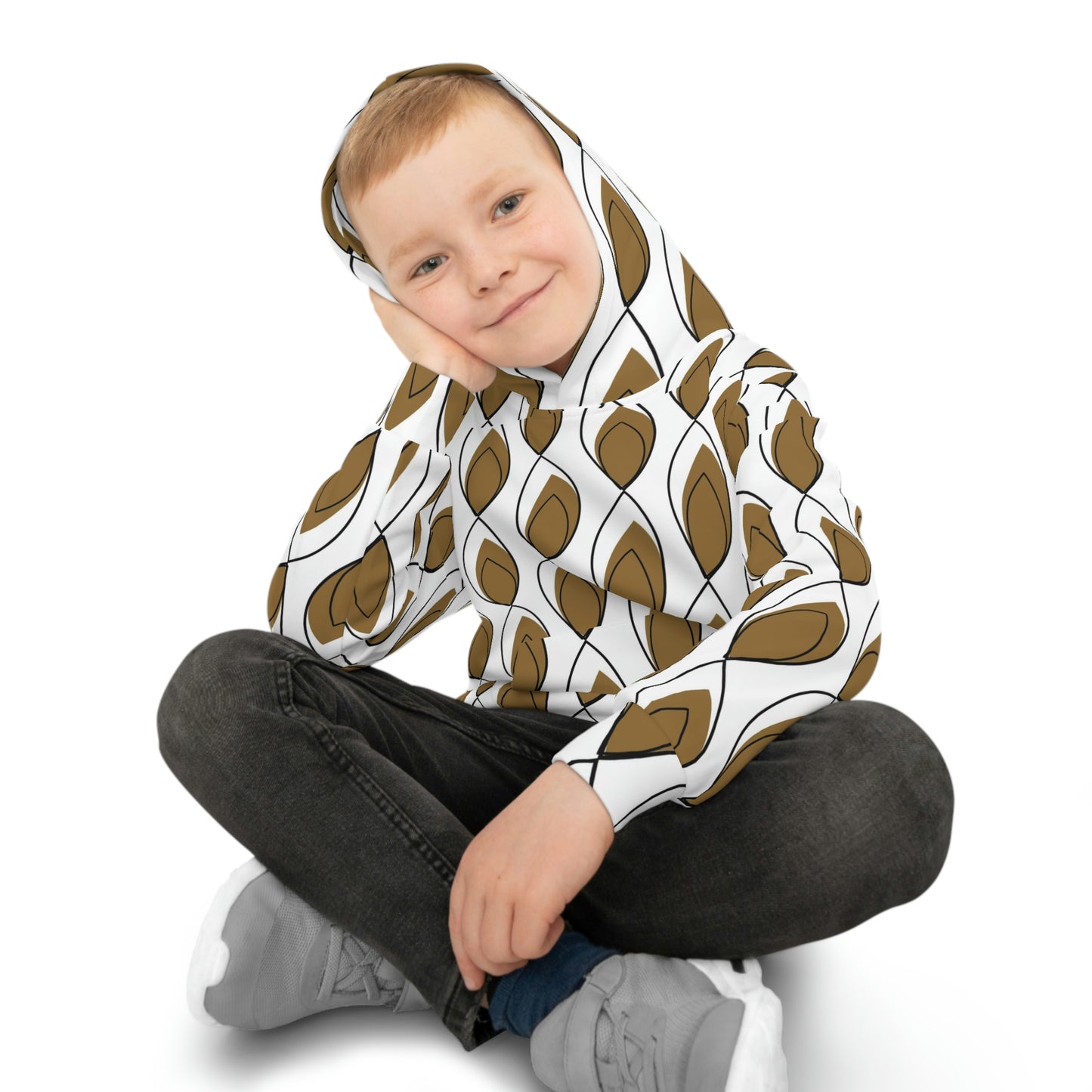 White Brown Children's Hoodie