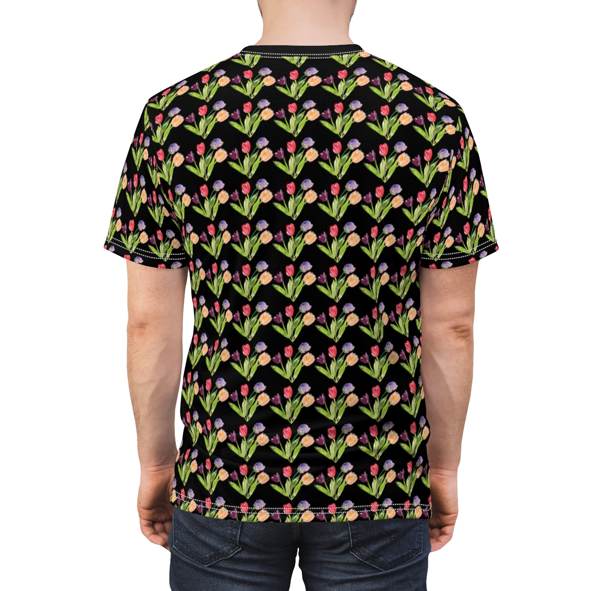 Flower black Unisex Cut & Sew Tee