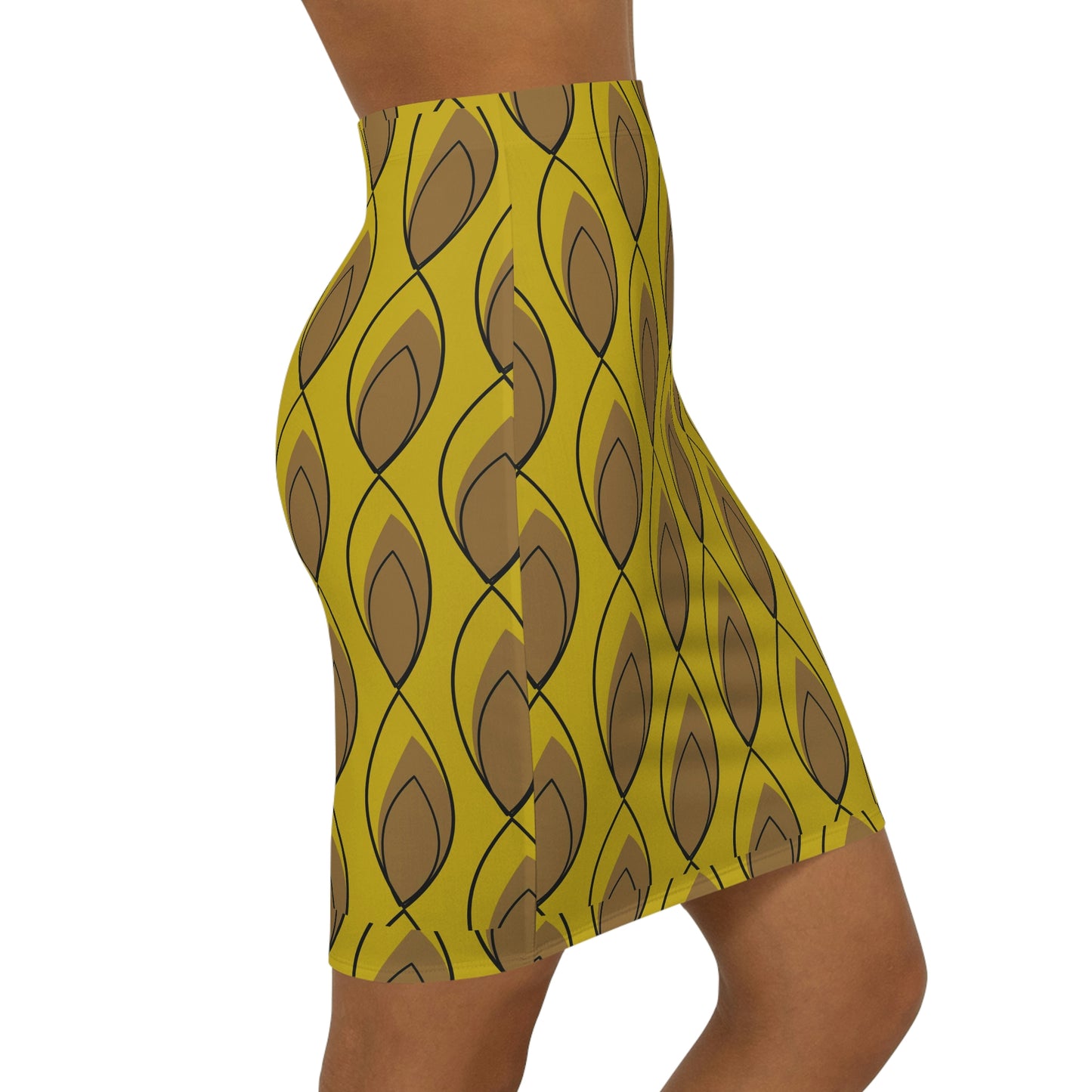 Yellow Brown Women's Mini Skirt