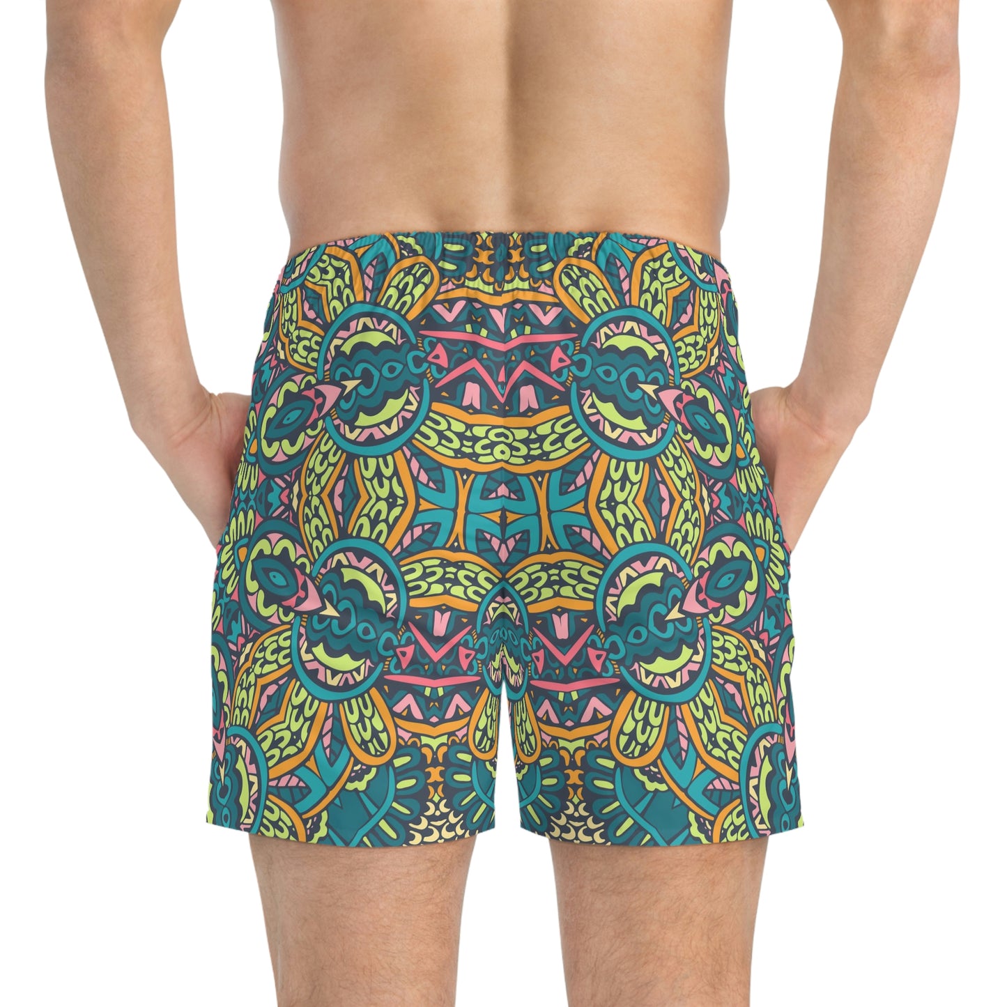 Mandala Green Swim Trunks