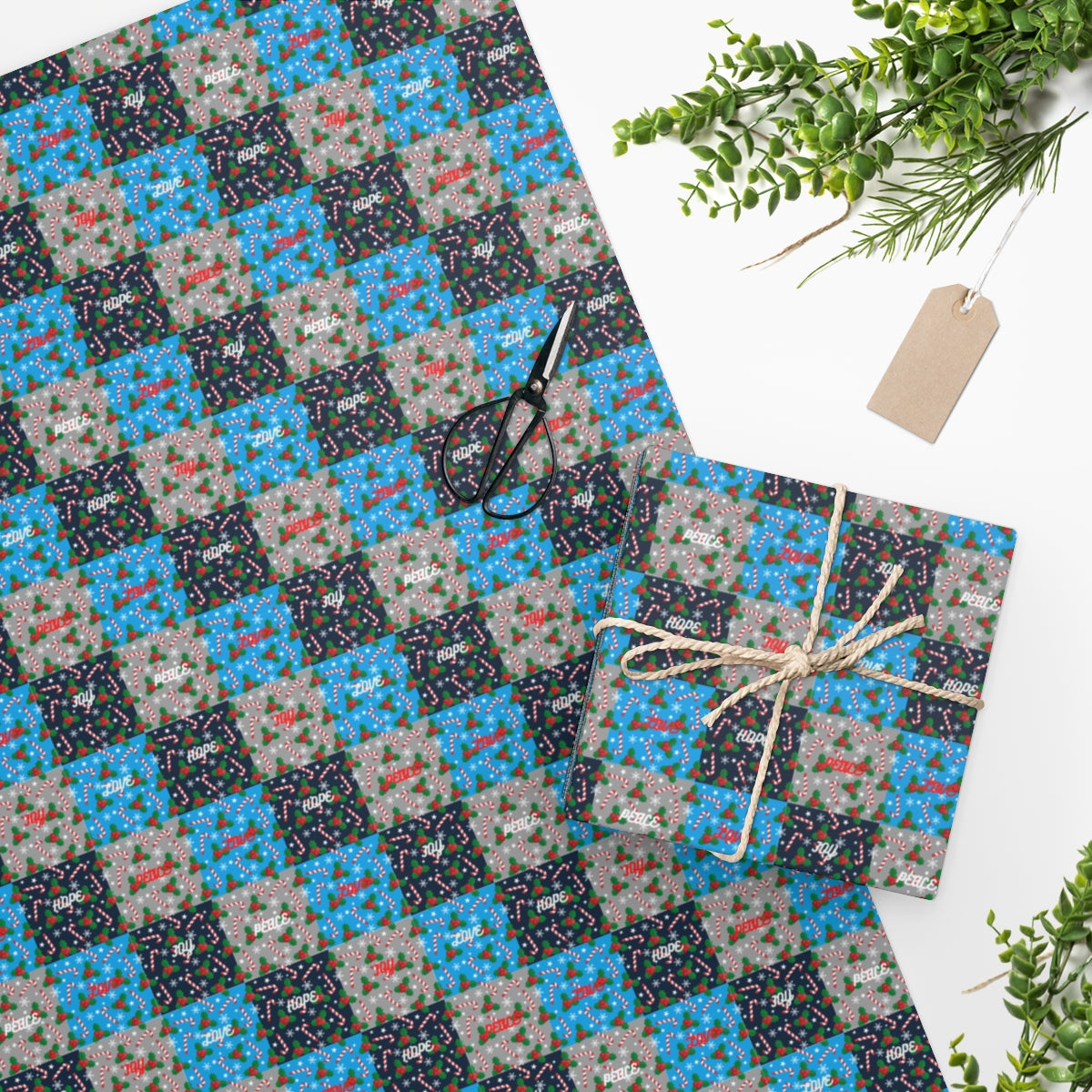 Wrapping Paper xmas blue