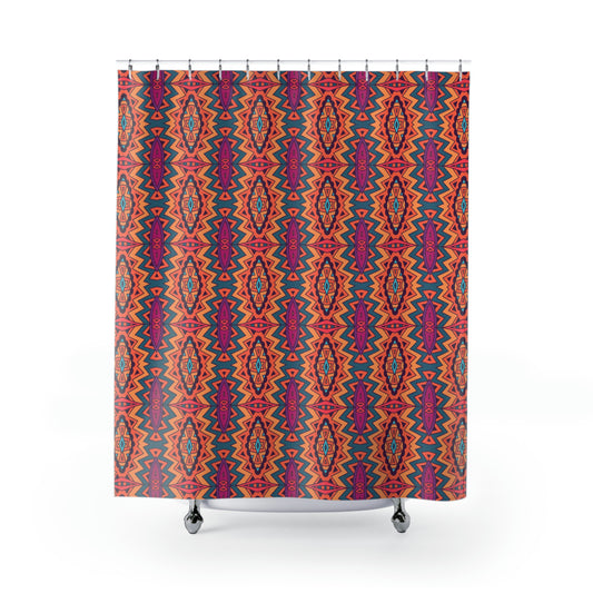 Orange Mandala Shower Curtains