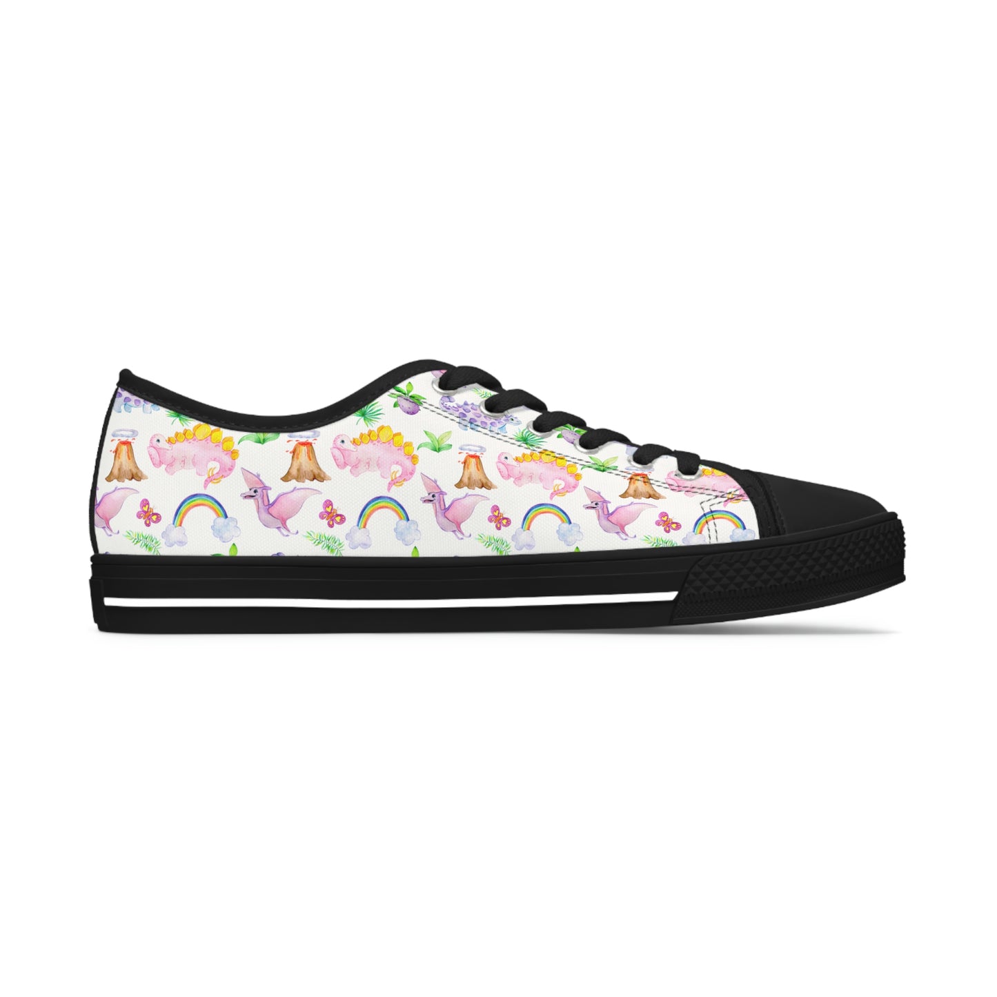 Dinosaur Pink Women's Low Top Sneakers