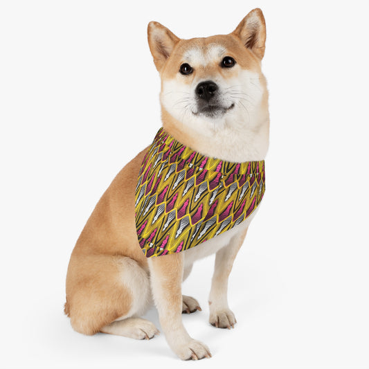 Yellow Pink African Pet Bandana Collar