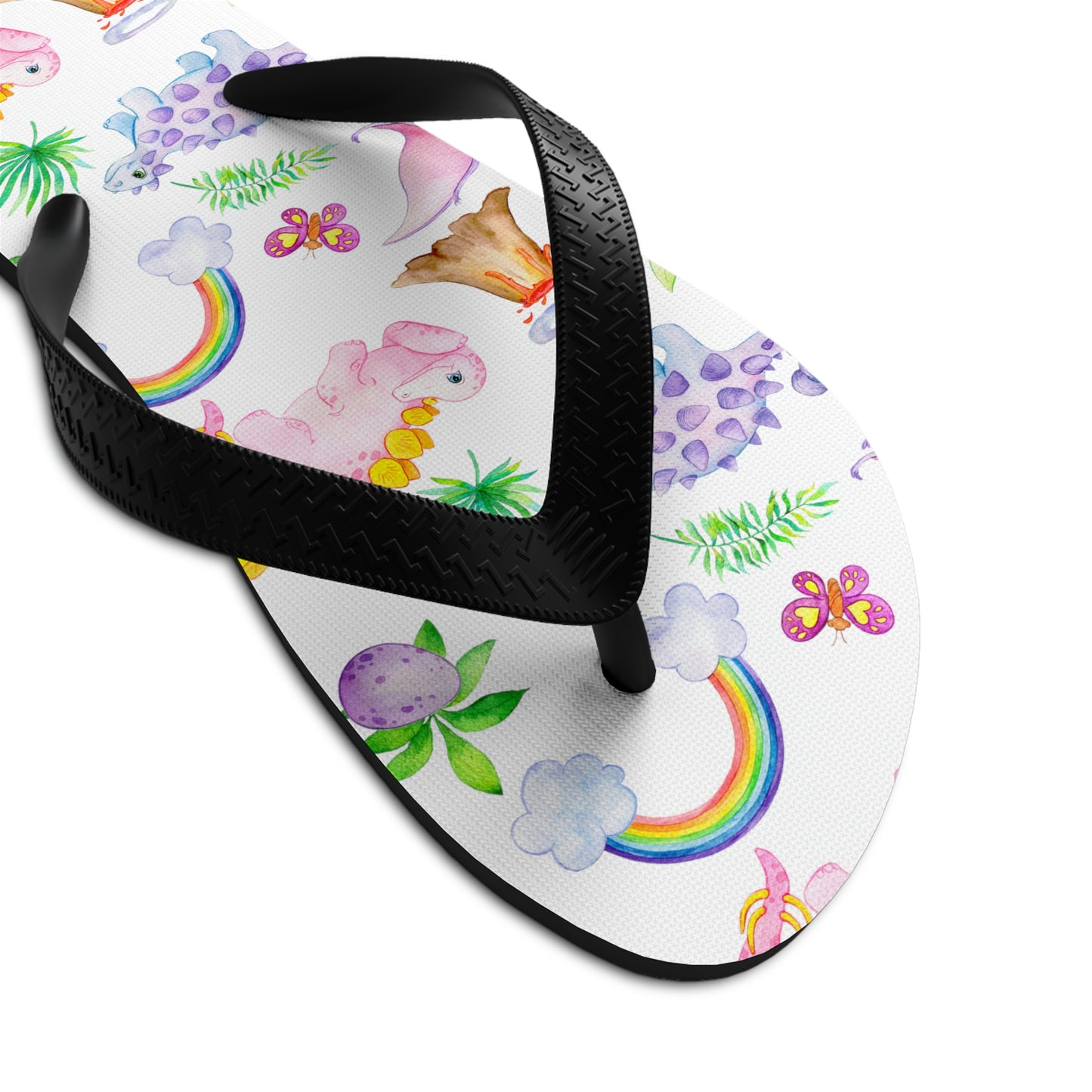 Dinosaur Pink Unisex Flip-Flops