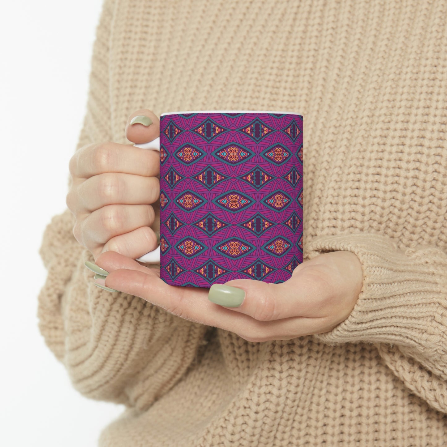 Purple Mandala Ceramic Mug 11oz