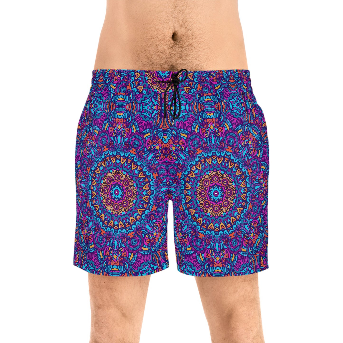 Mandala Blue Men's Mid-Length Swim Shorts