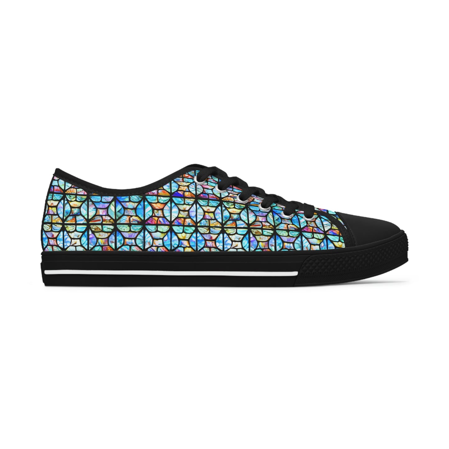 Mosaic Light Blue Women's Low Top Sneakers