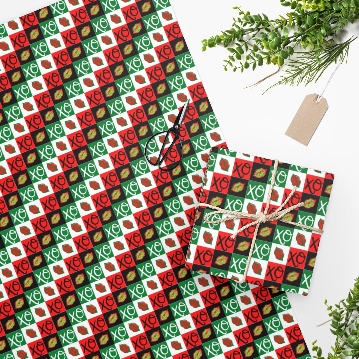 Hug and Kisses xmas Wrapping Paper